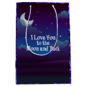 Liefde tot de Maan en terug, Blauw Indigo Medium Cadeauzakje (Voorkant)