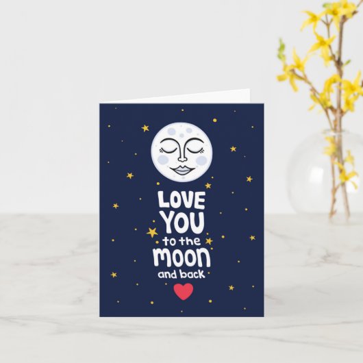 Liefde tot de maan en terug kaart (Gele Bloem)