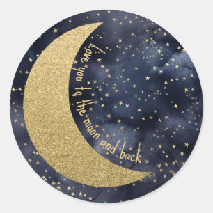 Liefde tot de Maan en terug op Maat Ronde Sticker