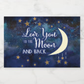 Liefde tot de maan en terug stickers (Enkel label)