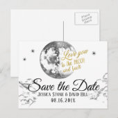 Liefde tot de maan en terug Trouw Huwelijksaankond Aankondigingskaart (Voorkant / Achterkant)