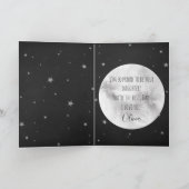 Liefde tot de maan en terug zwarte vaderdag kaart (Binnen)