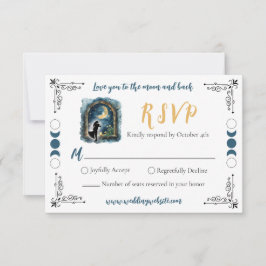 Liefde tot de Maan Himmelse Huwelijks RSVP Kaart