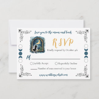Liefde tot de Maan Himmelse Huwelijks RSVP Kaart