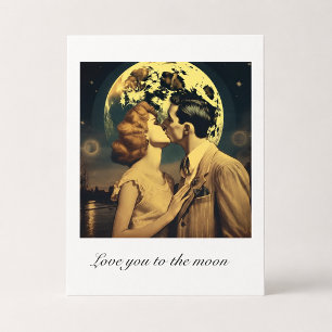 Liefde tot de maan, reisposter aanpasbaar briefkaart