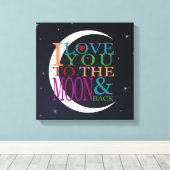 Liefde tot de Maan & Terug Canvas Afdruk (Insitu (Houten vloer))