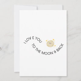 Liefde tot maan en terug Schattige Minimaal Valent Feestdagenkaart