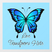 Liefde Transformeert Haat Venster Cling Raamsticker (Vel)