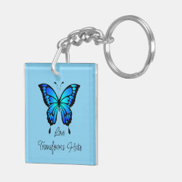 Liefde Transformeert Haat Vlinder Acryl Sleutelhan Sleutelhanger