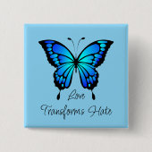 Liefde transformeert haat vlinder Button (Voorkant)