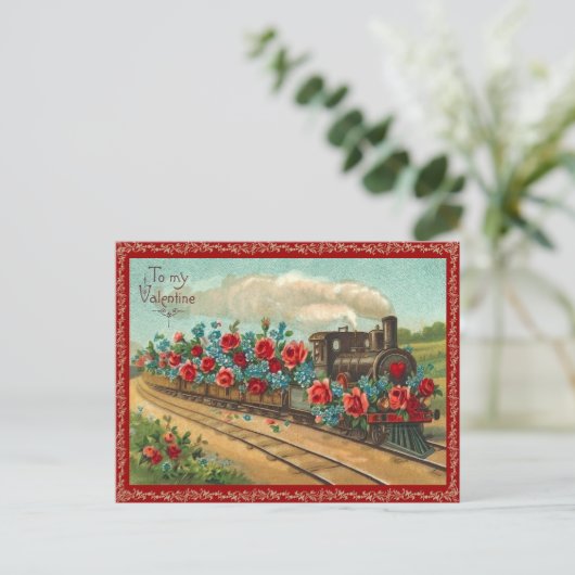  liefde trein Valentijn Briefkaart (Staand voorkant)