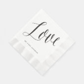 Liefde Trendy Chic Zwart Script Kalligrafie Bruilo Servet (Hoek)