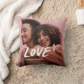 Liefde | Trendy Handgeschreven Tekst en Hart en Fo Kussen (Deken)