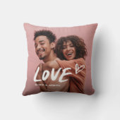Liefde | Trendy Handgeschreven Tekst en Hart en Fo Kussen (Achterkant)