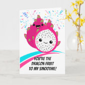 Liefde Tropische Dragon Fruit Paar Kaart (Gele Bloem)