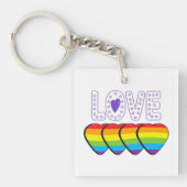 Liefde trots. LGBT+Pride. Pride love Sleutelhanger (voorkant)