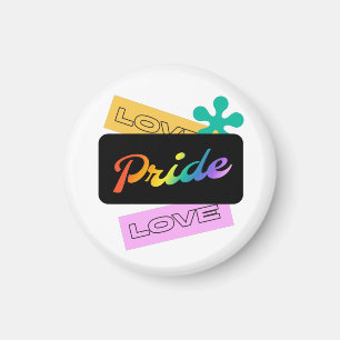 Liefde trots liefde. LGBT+pride. Regenboog Magneet