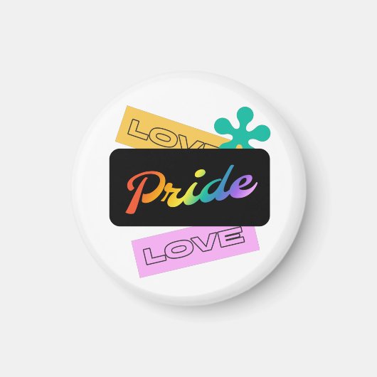 Liefde trots liefde. LGBT+pride. Regenboog Magneet (Voorkant)