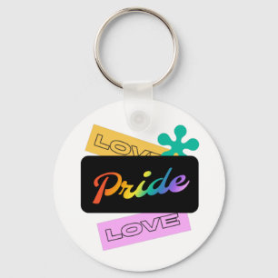 Liefde trots liefde. LGBT+pride. Regenboog Sleutelhanger