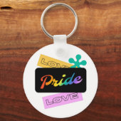 Liefde trots liefde. LGBT+pride. Regenboog Sleutelhanger (Voorkant)