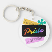 Liefde trots liefde. LGBT+pride. RegenboogSleutelh Sleutelhanger (Voorkant)