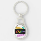 Liefde trots liefde. LGBT+pride. RegenboogSleutelh Sleutelhanger (Voorkant)