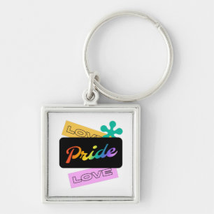 Liefde trots liefde. LGBT+pride. RegenboogSleutelh Sleutelhanger