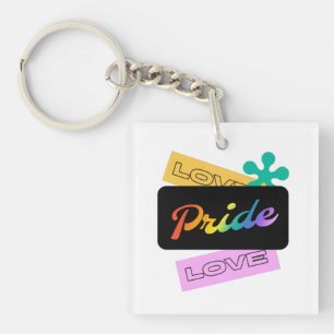 Liefde trots liefde. LGBT+ trots. Regenboog Sleute Sleutelhanger