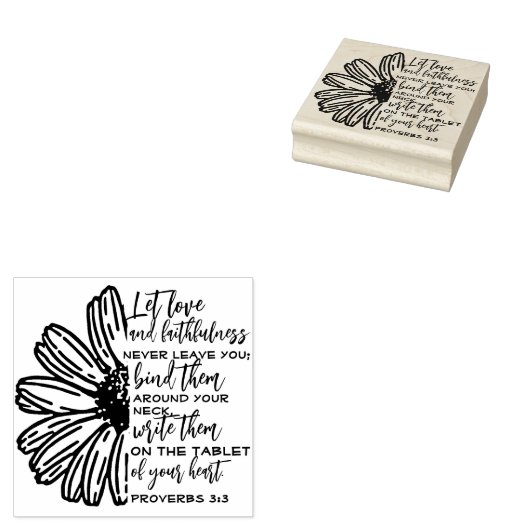 Liefde & Trouw Typografie Custom Bijbel Verse Rubberstempel (Gestempeld)