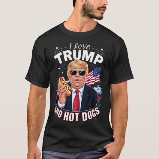 Liefde Trump En Hete Honden - Hilarisch Conservati T-shirt (Voorkant)