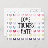Liefde trumps haat. briefkaart (Voorkant / Achterkant)