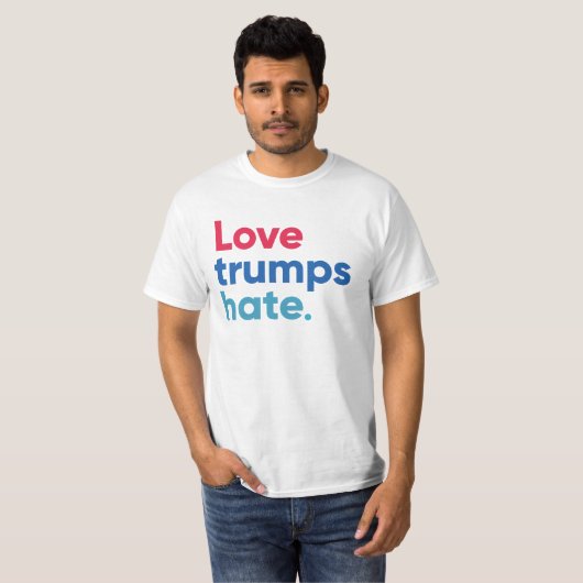 Liefde trumps haten t-shirt (Voorkant volledig)