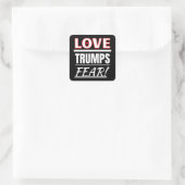Liefde Trumps vrezen! Vierkante Sticker (Tas)