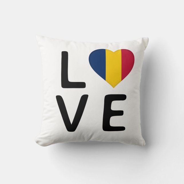 Liefde - Tsjaad vlag Kussen (Voorkant)