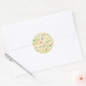 Liefde Tuin Lente Bloemen & Harten Ronde Sticker (Envelop)