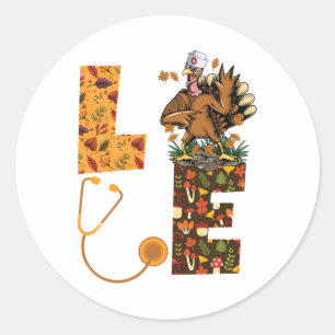 Liefde Turkije Stethoscoop Verpleegkundige Leven T Ronde Sticker