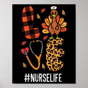 Liefde Turkije Stethoscoop Verpleegkundige Thanksg Poster