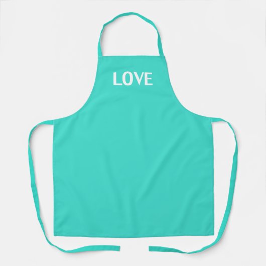 Liefde, turquoise wit schort (Voorkant)