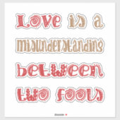 Liefde tussen twee dwazen sticker (Vel)