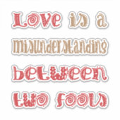 Liefde tussen twee dwazen sticker (Voorkant)