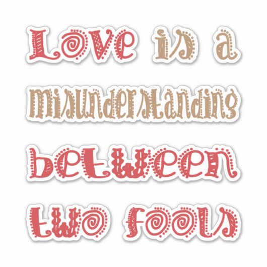 Liefde tussen twee dwazen sticker (Voorkant)