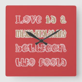 Liefde tussen twee dwazen vierkante klok (Voorkant)