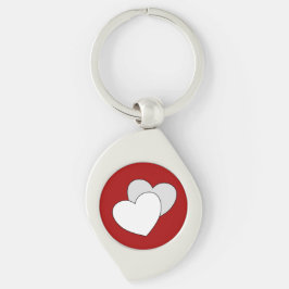 Liefde - Twee harten Sleutelhanger