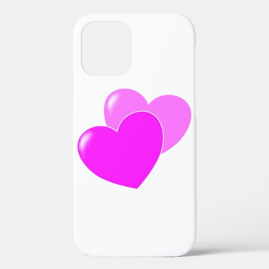 Liefde - Twee roze harten op wit Case-Mate iPhone Case (Achterkant)