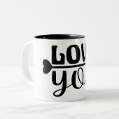 LIEFDE. TWEEKLEURIGE KOFFIEMOK (Voorkant links)