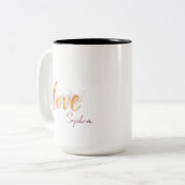 Liefde Tweekleurige Koffiemok (Voorkant links)