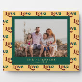 Liefde typografie aangepaste familiefoto en naam fotoplaat (Voorkant)