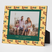 Liefde typografie aangepaste familiefoto en naam fotoplaat (Zijkant)