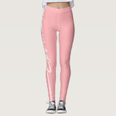 Liefde Typografie Blush Pink Valentijnsdag Legging (Voorkant)
