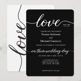 Liefde typografie Elegant Bruiloft script Kaart